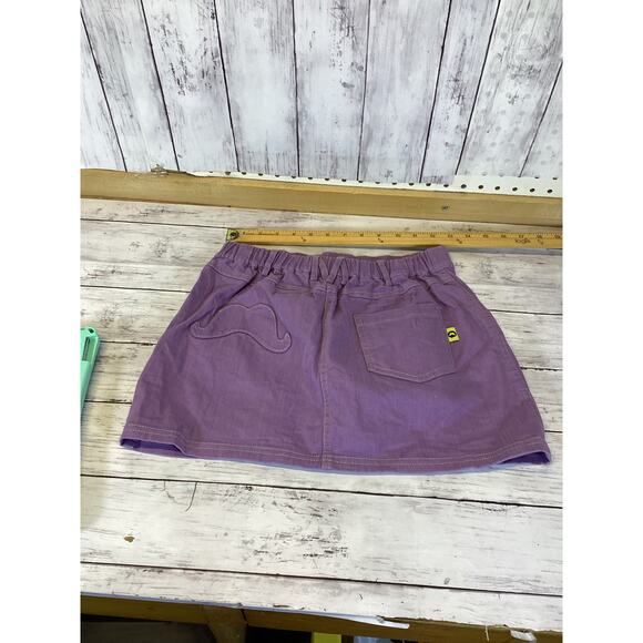 MARU.A Little Girls Purple Denim mini skirt with logo patch size - SMALL - Picture 2 of 3